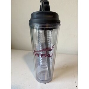Dansko Infuse Water Bottle 20 Oz BPA Free Clear Plastic With Straw Flip Lid